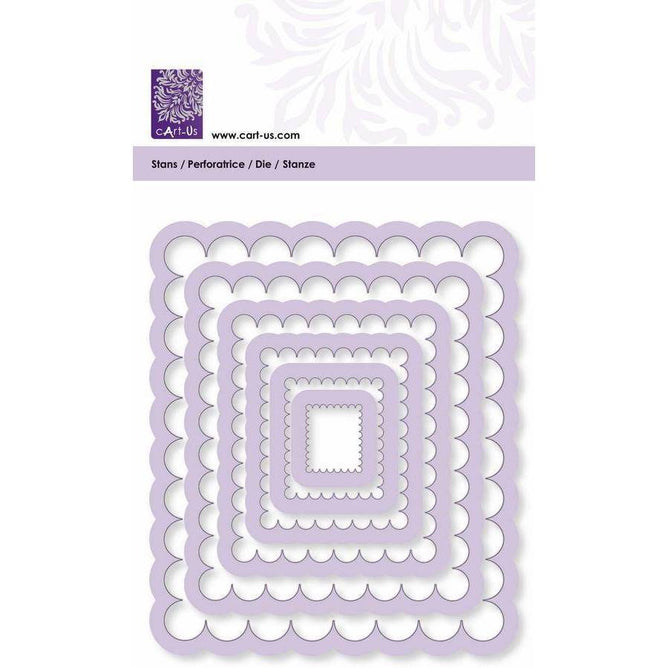 Scallop Rectangle Frame All Machine Punching Embossing Stencil Decoration Craft 19-99 mm - Hobby & Crafts