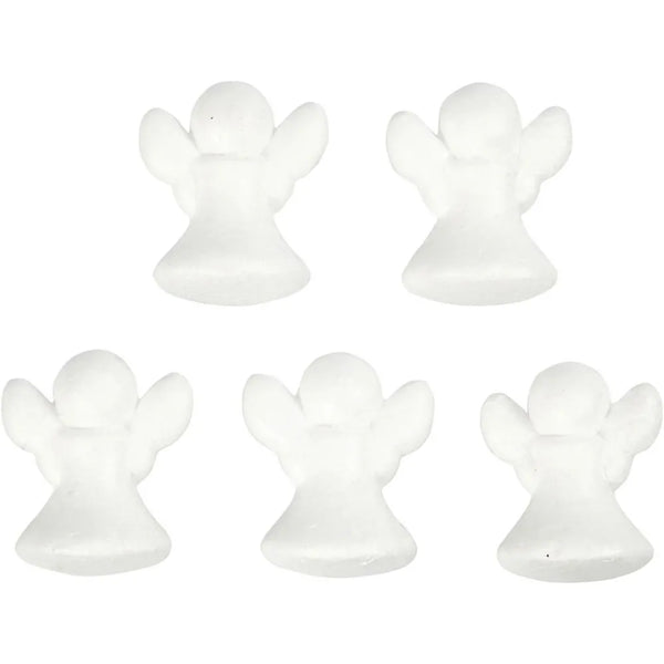 5 x White Polystyrene Angle Shaped Modelling Christmas Decorations Crafts 6 cm