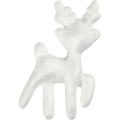 5 White Polystyrene Reindeer Shaped Modelling Christmas Decoration Crafts 11.5cm