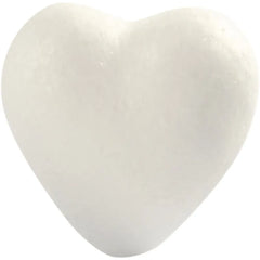 5 White Polystyrene Love Heart Shapes Modelling Christmas Decoration Crafts 6 cm