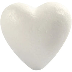 5 White Polystyrene Love Heart Shapes Modelling Christmas Decoration Crafts 8 cm