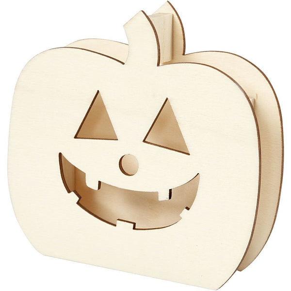 Pumpkin Jack Lantern Plywood 13x3x13.5cm Festive Decor Halloween Events