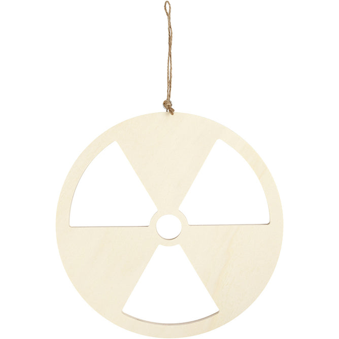 Light Wood Round Sign With String Hanging Decoration Crafts 21.3 cm - No Nuclear Power