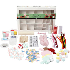 Creative box : Candy Clay Clay Base Yarn Pom-Poms paper cardboard eyes cellophane & more