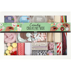 All-in-One Candy Creative Box : Foam Clay, Silk Clay, Pom-Poms & Fun Materials for Imaginative Projects