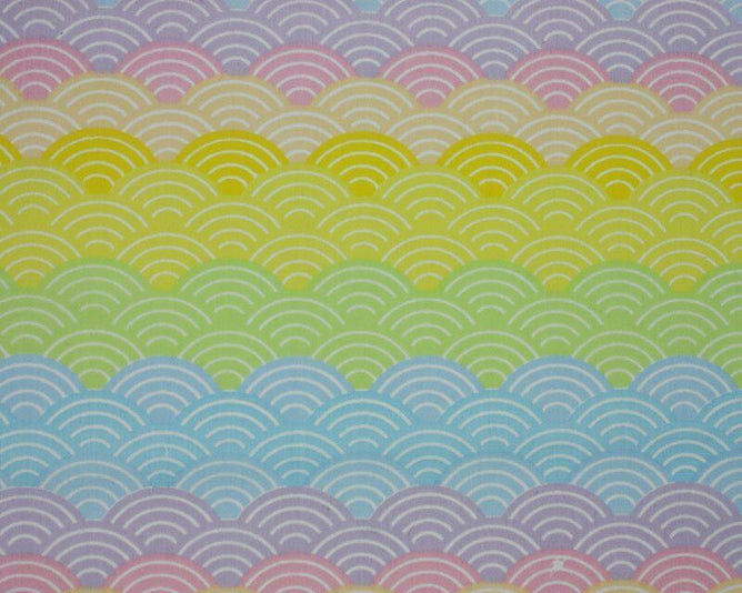 Rainbow Arches Pastels Polycotton Children Fabric