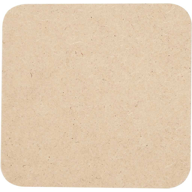 50 x MDF Wood Square Coasters With Round Edges Decoration Crafts 10x10 cm