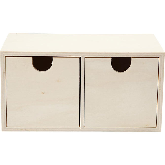 Light Wood Chest With Square Drawers Metal Brackets Home Decorations Crafts 9.2x17.7 cm