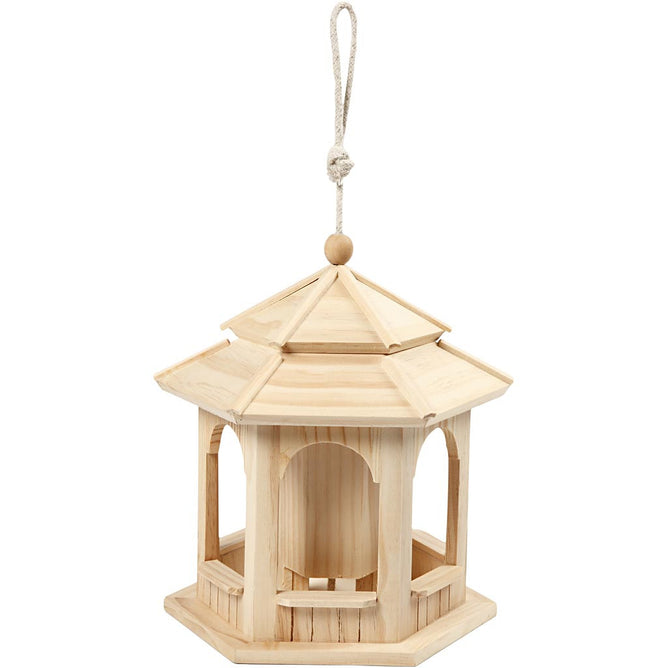 Pine Wood Bird House With String Hanging Home Furnishings Decorations Crafts 23x23 cm