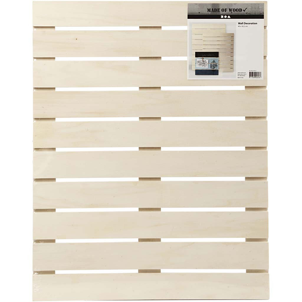 Plywood Slats Panel With Metal Brackets Home Furnishings Decorations Crafts 40x50.2x1.1 cm