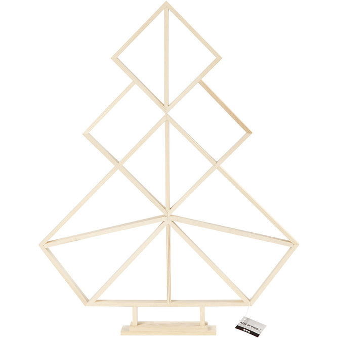Wooden Geometric Design Christmas Tree Decoration Crafts H: 60 cm W: 47 cm