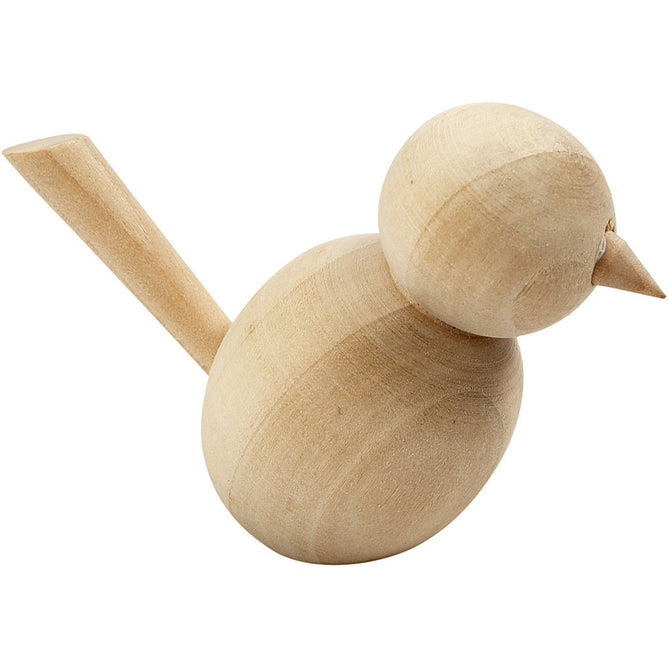 Poplar Wood Bird Decoration Animals Figures Crafts H: 7.6 cm