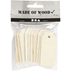 10 x Wooden Manila Tags 3cm x 6cm Design Card Making Scrapbooking Art/Craft