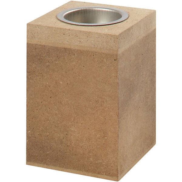 Wooden Square Tealight Metal Candle Holder Home Furnishings Decorations Crafts 7x7x10 cm