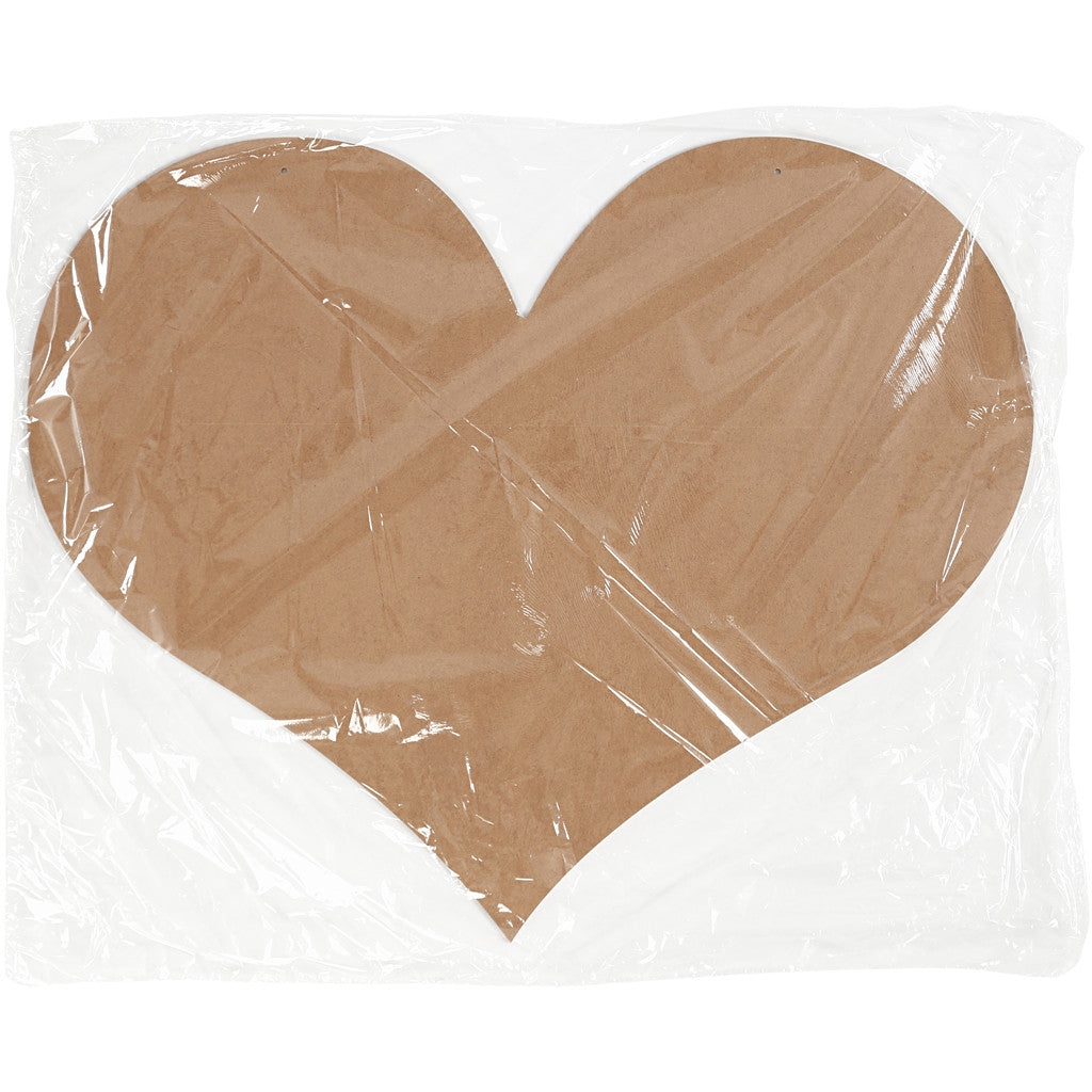 MDF Wood Big Heart With 2 Holes Hanging Decoration Crafts 50x40 cm T: 5 mm
