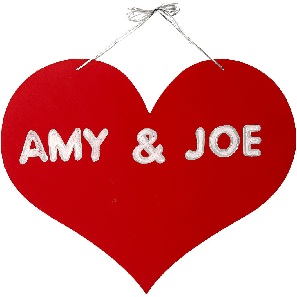 MDF Wood Big Heart With 2 Holes Hanging Decoration Crafts 50x40 cm T: 5 mm