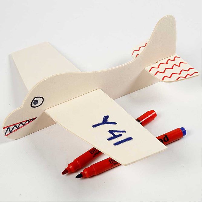 20 x Plywood Self Assemble Toy Airplanes Children Decoration Crafts 21.5x25.5 cm