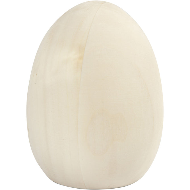 Poplar Wood Drilled Egg Decoration Crafts H: 10.3 cm D: 8 cm