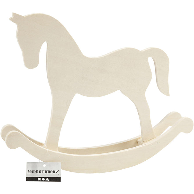 Plywood Rocking Horse With Steady Base Decoration Animals Crafts 30x24x5 cm