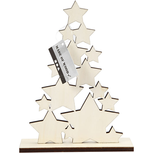 Wooden Christmas Tree With Dark Edges Decoration Crafts H: 19.6 cm W: 14.7 cm