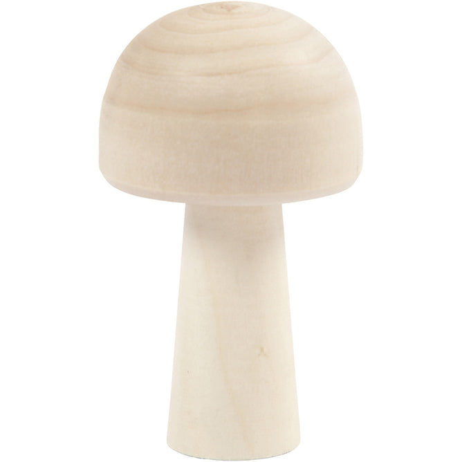 3 x Light Wood Toadstool Mushroom Decoration Crafts H: 5.2 cm D: 2.9 cm