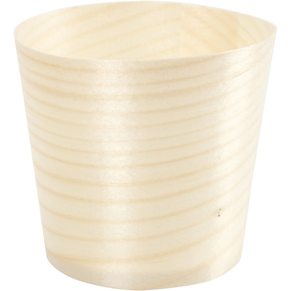 12 x Pine Wood Cups Tableware Decoration Crafts H: 6cm D: 5.5cm