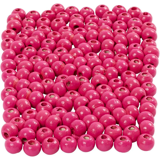 150 x Wooden Beads Assorted Colours Round Jewellery Making Supplies Crafts 5mm