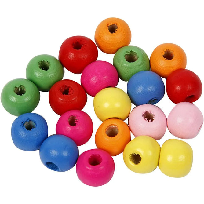 3100 x Assorted Colour Mix Wooden Bead Jewellery Making Supplies Crafts 8mm 500g