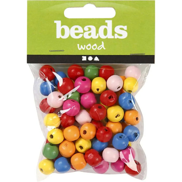 3100 x Assorted Colour Mix Wooden Bead Jewellery Making Supplies Crafts 8mm 500g