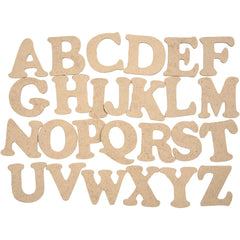 Wooden MDF Letter A-Z H: 4 cm, Thickness 2.5 mm - 26 Pieces - Hobby & Crafts