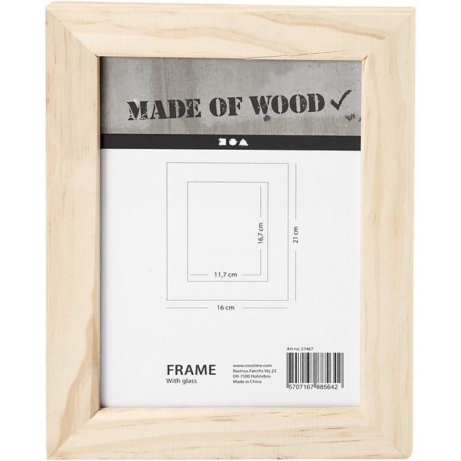 Wooden Glass Frame With Metal Hangers Hanging Home Furnshings Decoration Crafts 21x16 cm