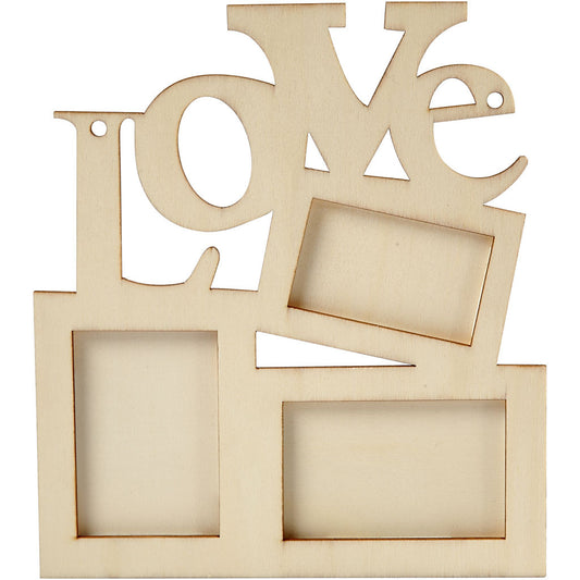 Wooden Frames Collage With Love Hanging Home Furnishings Decoration Crafts 19.6x16x0.7 cm