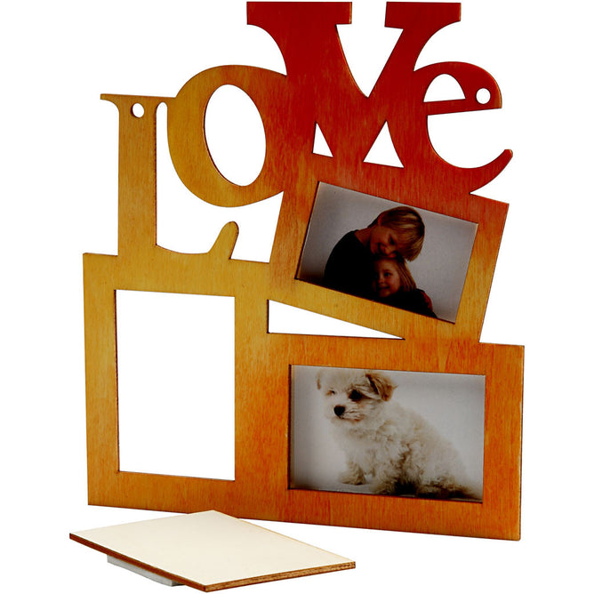 Wooden Frames Collage With Love Hanging Home Furnishings Decoration Crafts 19.6x16x0.7 cm
