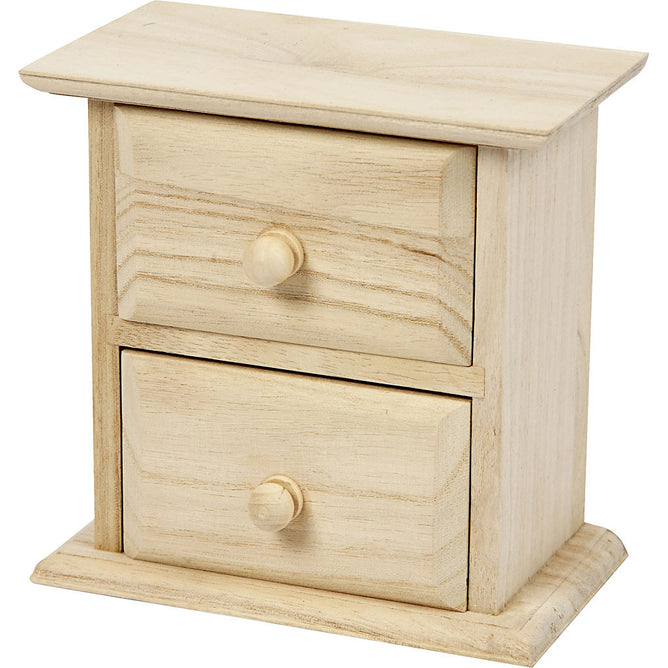Paulownia Wood Small Chest Of Drawers Home Decor Storage Crafts 13x7.5x13 cm