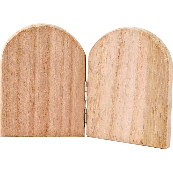 2 Fold Paulownia Wood Icon Plates With Metal Hinges Home Decorations Crafts 11x17 cm