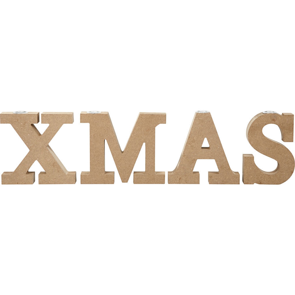 4 x MDF XMAS Metallic Candle Holders Christmas Home Furnishings Decoration Crafts H: 14.5 cm