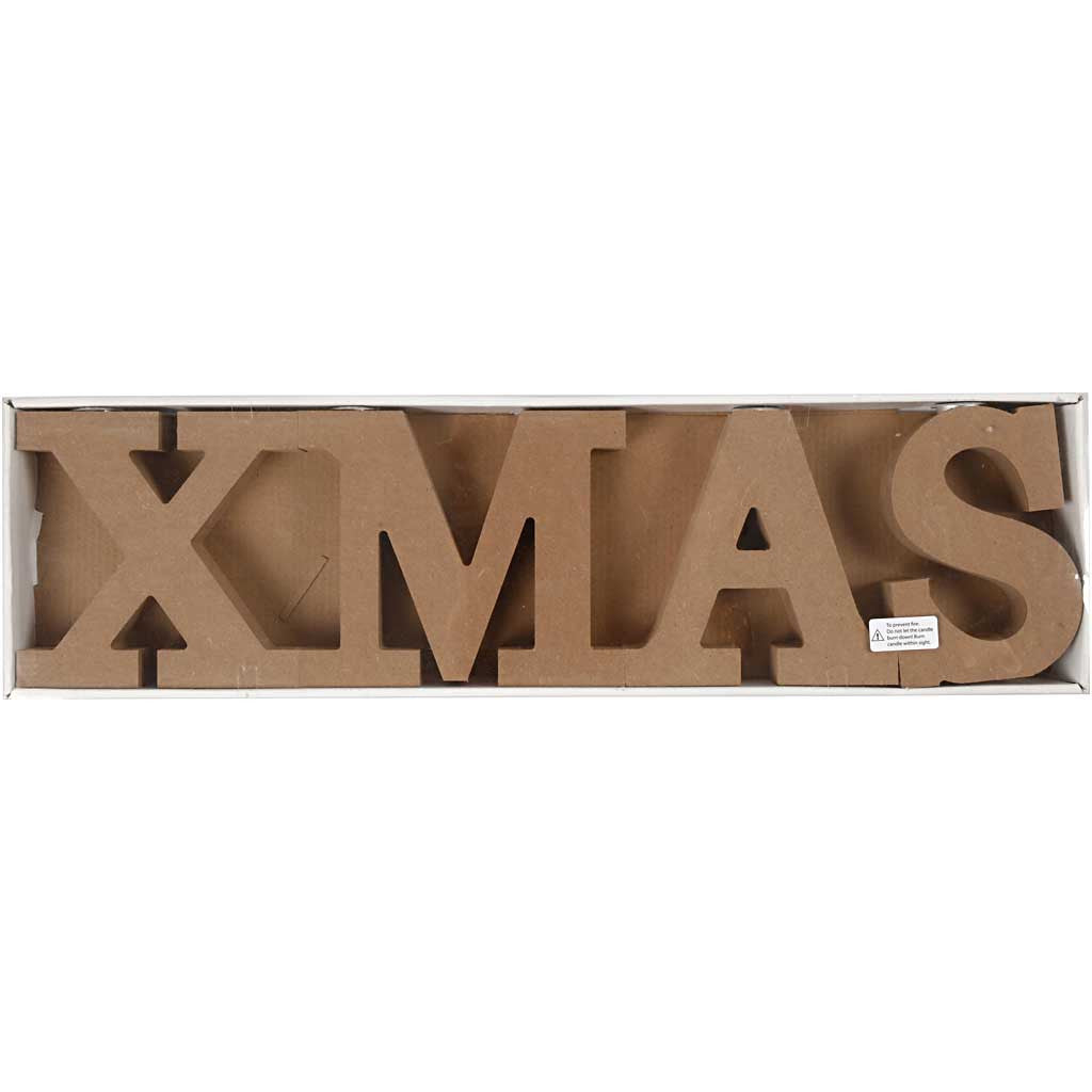 4 x MDF XMAS Metallic Candle Holders Christmas Home Furnishings Decoration Crafts H: 14.5 cm