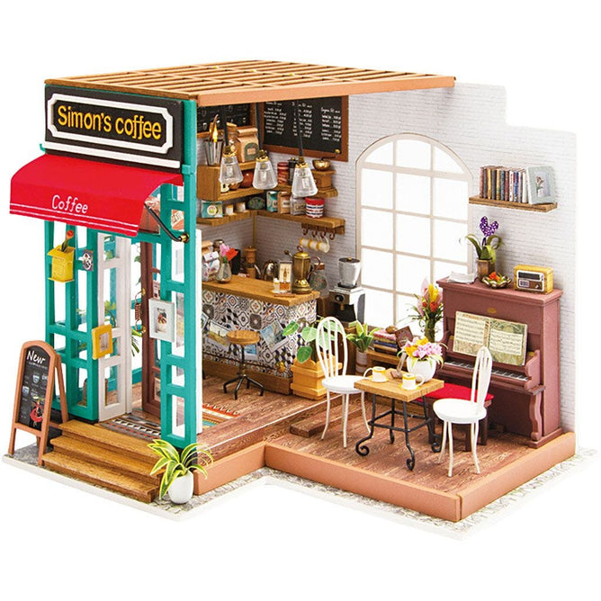 DIY Miniature Room Coffee shop 19x22,6x19,4cm | Wooden Fabric Paper