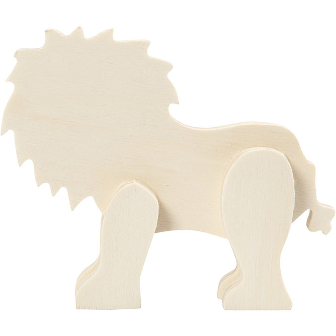 Plywood Animal With Glued Legs Decoration Crafts W: 16 cm H : 13 cm - Lion