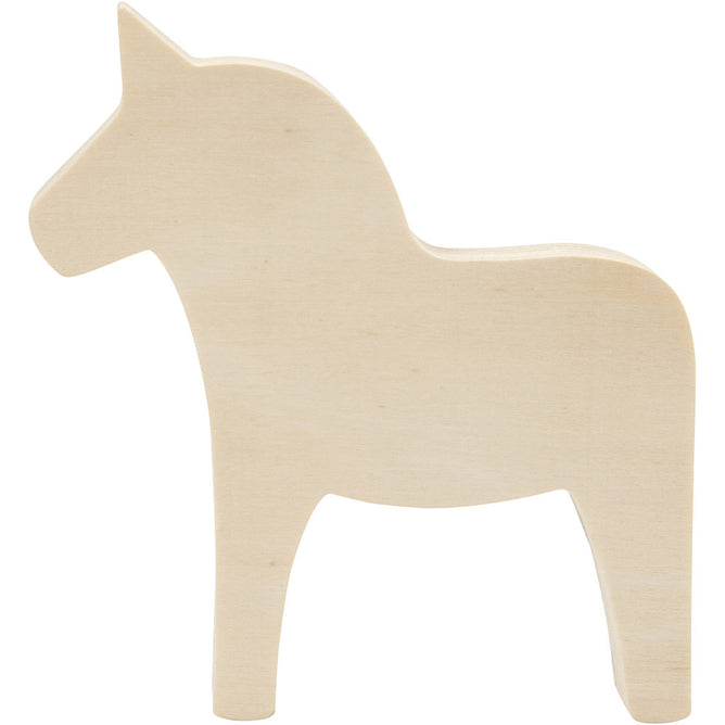 Plywood Swedish Dalahest Horse Decoration Crafts W: 12 cm H: 13 cm