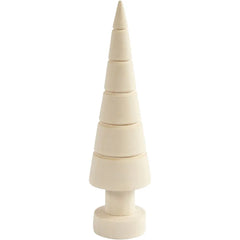 Christmas 18cm Tree Poplar Solid Wood Pointed Cone With Grooves Decorations Crafts