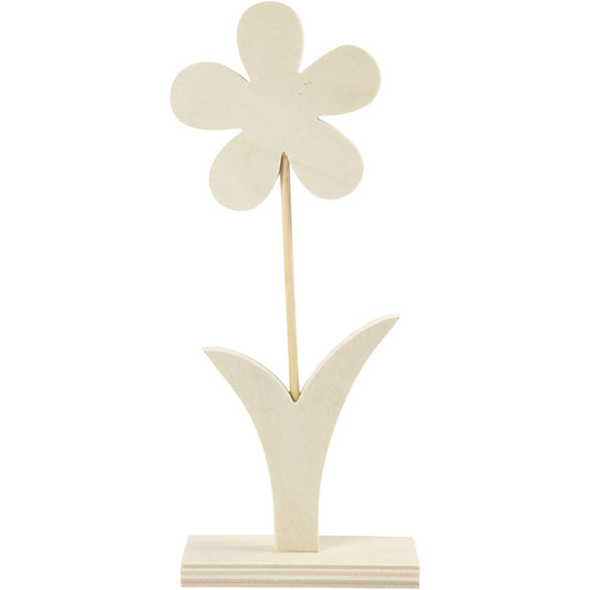 Light Wood Flower With Foot Decoration Crafts W: 9.5 cm H: 23 cm