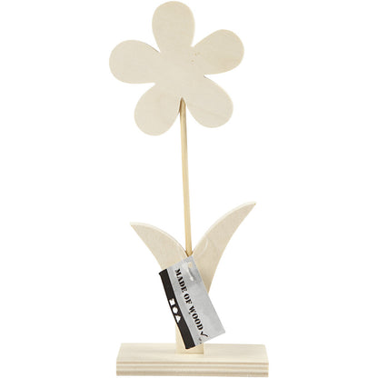 Light Wood Flower With Foot Decoration Crafts W: 9.5 cm H: 23 cm