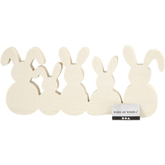 5 x Plywood Connected Bunnies Decoration Crafts 30x11x2 cm