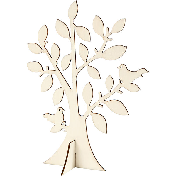 Wooden Tree With Brids Crossfoot Decoration Crafts H: 24 cm W: 18.4 cm