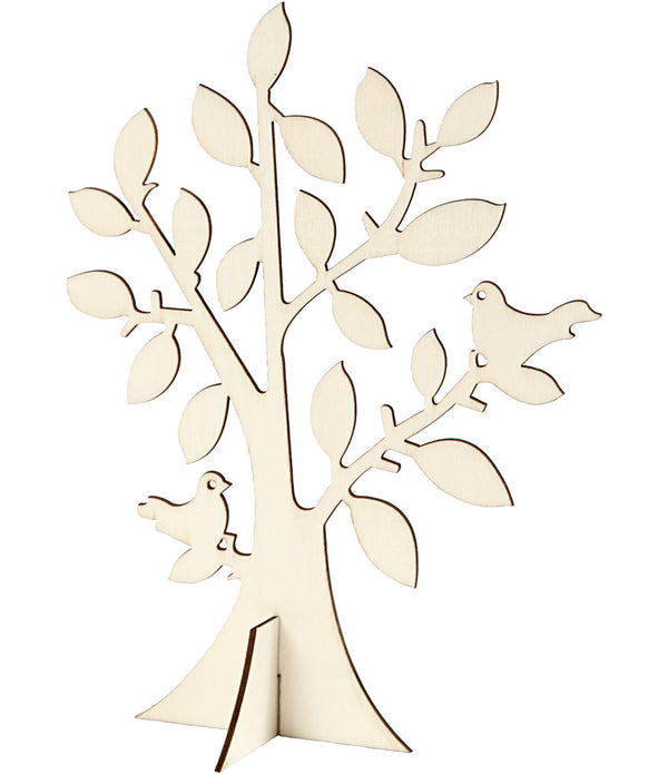 Wooden Tree With Brids Crossfoot Decoration Crafts H: 24 cm W: 18.4 cm