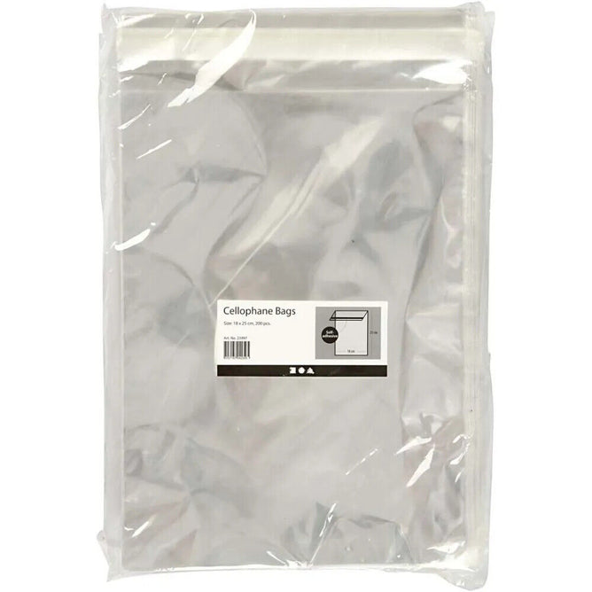 Cellophane Card Display Bags Self-Adhesive Flap Clear Choose Size Quantity
