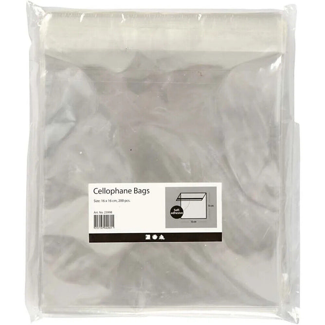 Cellophane Card Display Bags Self-Adhesive Flap Clear Choose Size Quantity