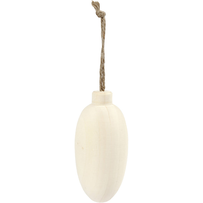 Light Wood Cone With String Hanging Decoration Crafts H: 9 cm D: 4.3 cm