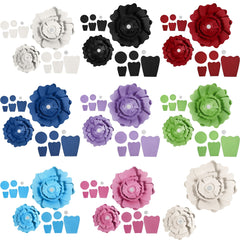 2 x Different Sizes Assorted Colours Paper Flowers For Crafts Cards Decorations - Hobby & Crafts